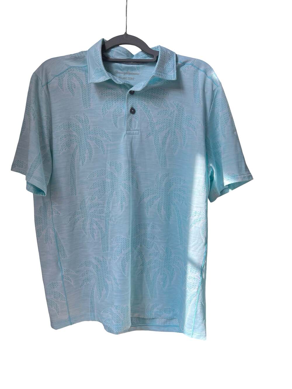 Tommy Bahama IslandZone M/M Santiago Paradise Performance Polo Shirt Aqua Blue - Picture 2 of 6